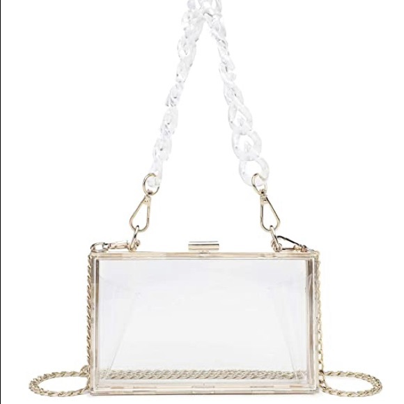 Bags | Clear Acrylic Box Clutch Crossbody Bag | Poshmark